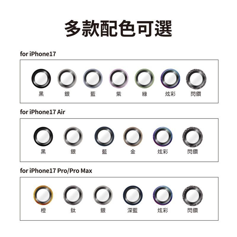 Oweida 歐威達 ar 抗反射 星耀鋁 金屬 鏡頭環 鏡頭貼 iphone 17 air pro max-細節圖2