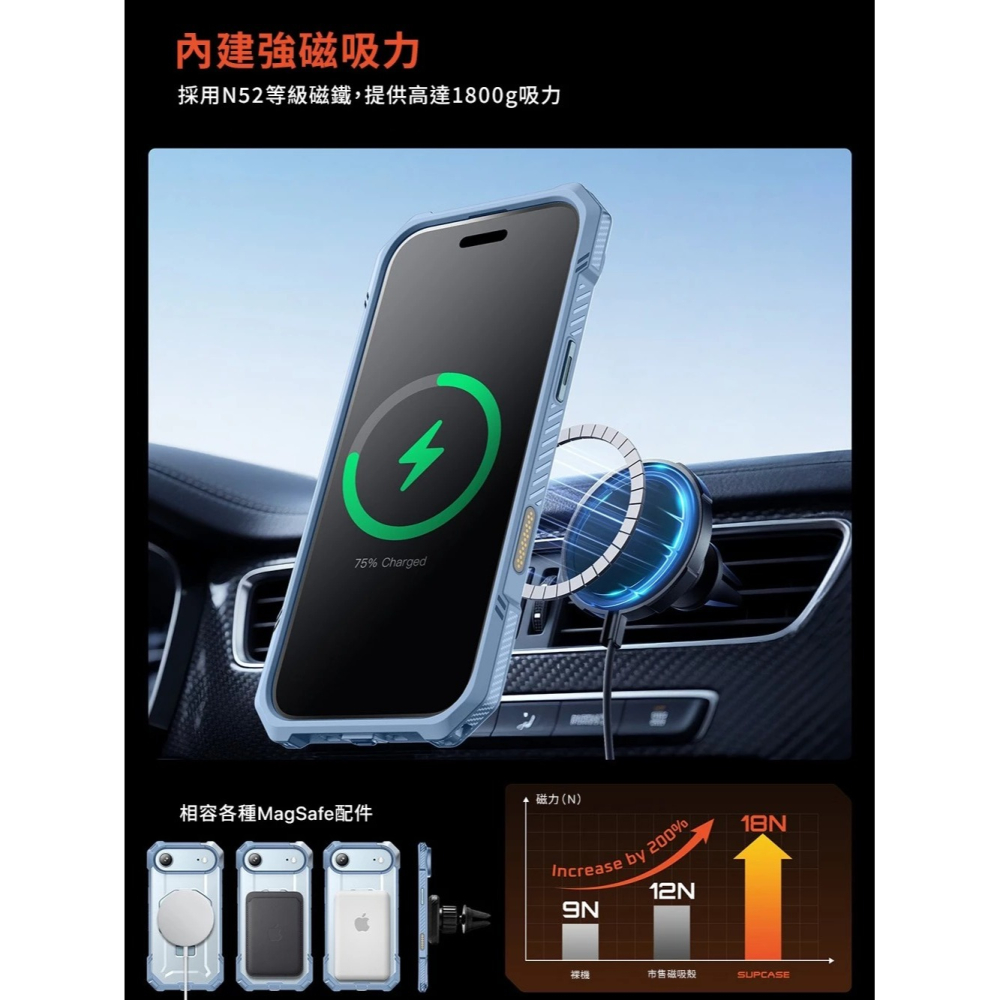 SUPCASE UB Grip 頂級 磁吸 支架 軍規 防摔殼 iPhone 17 Air Pro Max-細節圖6
