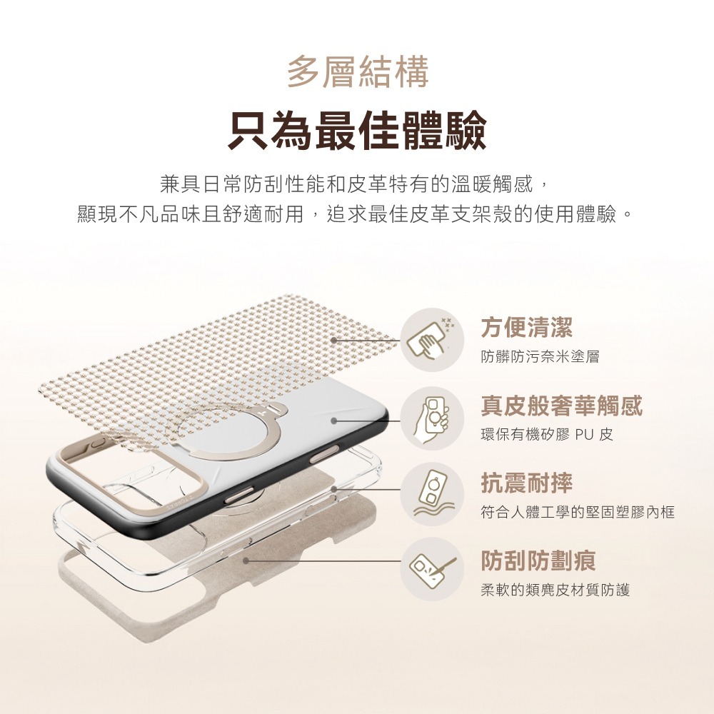 TORRAS Ostand Spin VegSkin 旋轉 支架 皮革 防摔 手機殼 iPhone 17 Pro Max-細節圖7