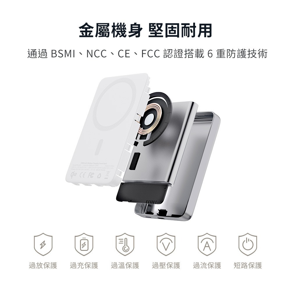 AUKEY M5000 5000mAh Qi2 磁吸 超薄 行動電源 MS07 適 iPhone 17 16 15-細節圖8