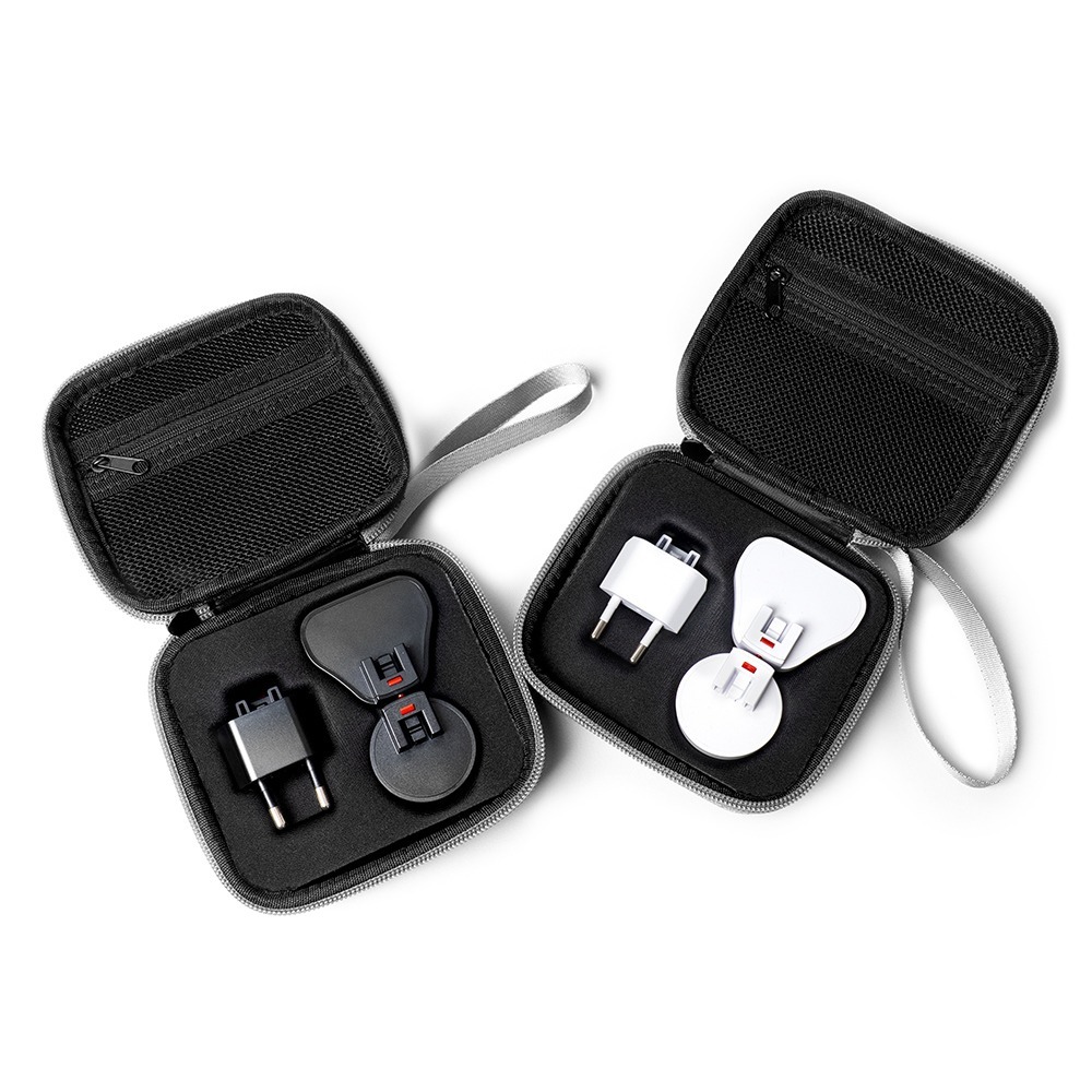 HODA 方形 旅充 卡扣版 萬國 附掛繩 收納包 轉接頭 3入-細節圖2