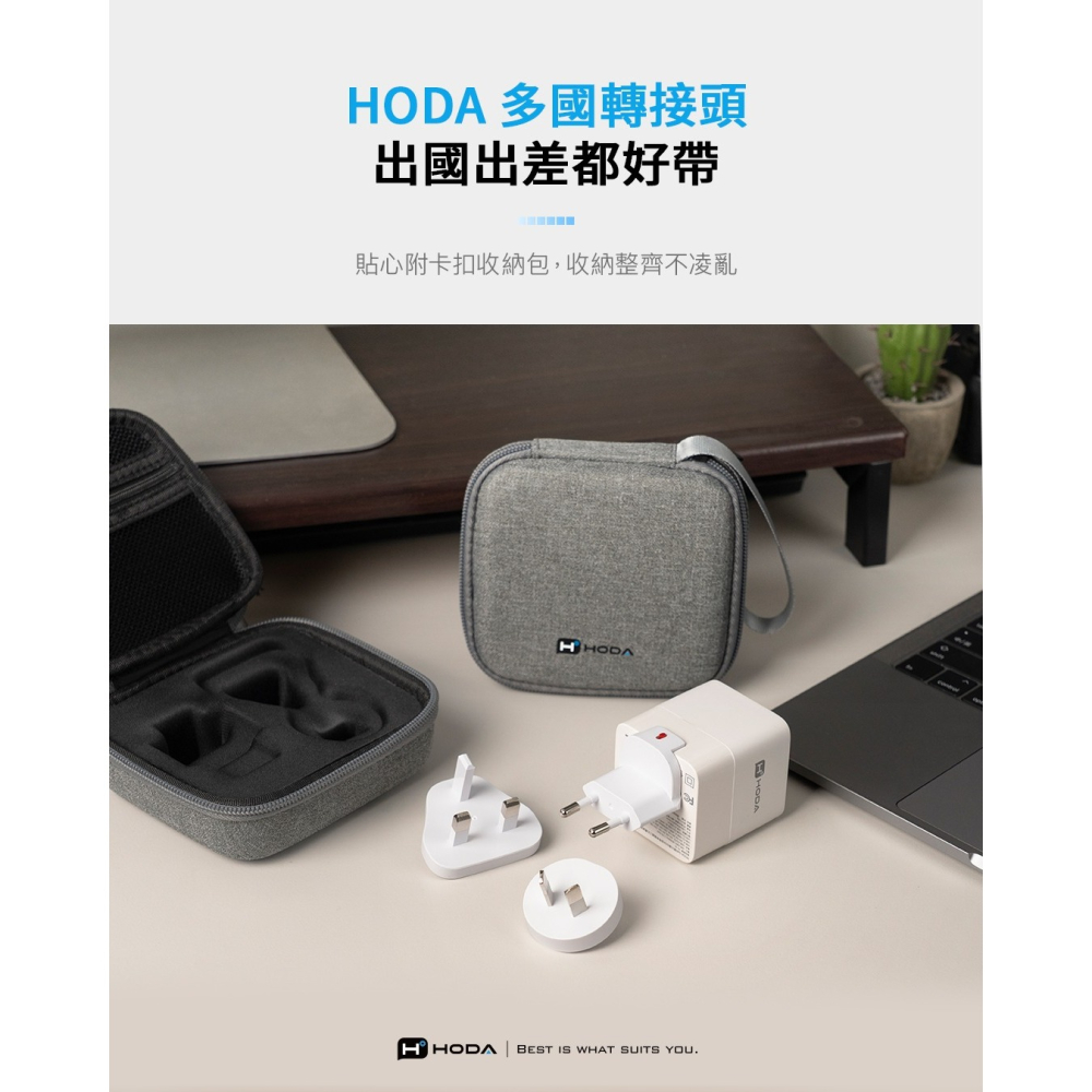HODA 方形 旅充 卡扣版 萬國 附掛繩 收納包 轉接頭 3入-細節圖5