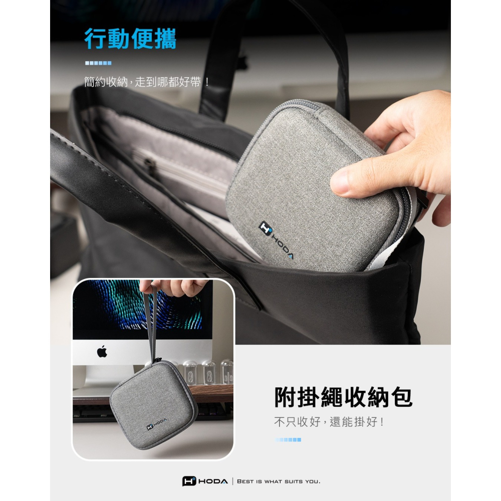 HODA 方形 旅充 卡扣版 萬國 附掛繩 收納包 轉接頭 3入-細節圖8