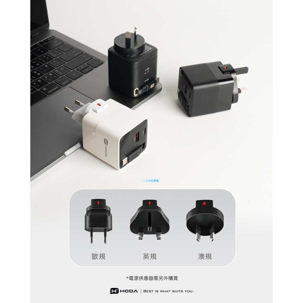 HODA 方形 旅充 卡扣版 萬國 附掛繩 收納包 轉接頭 3入-細節圖10