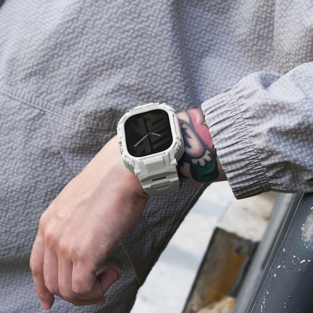 SKINARMA Mecha 一體成形 錶帶 手錶殼 保護殼 Apple Watch 44 45 49 mm-細節圖3