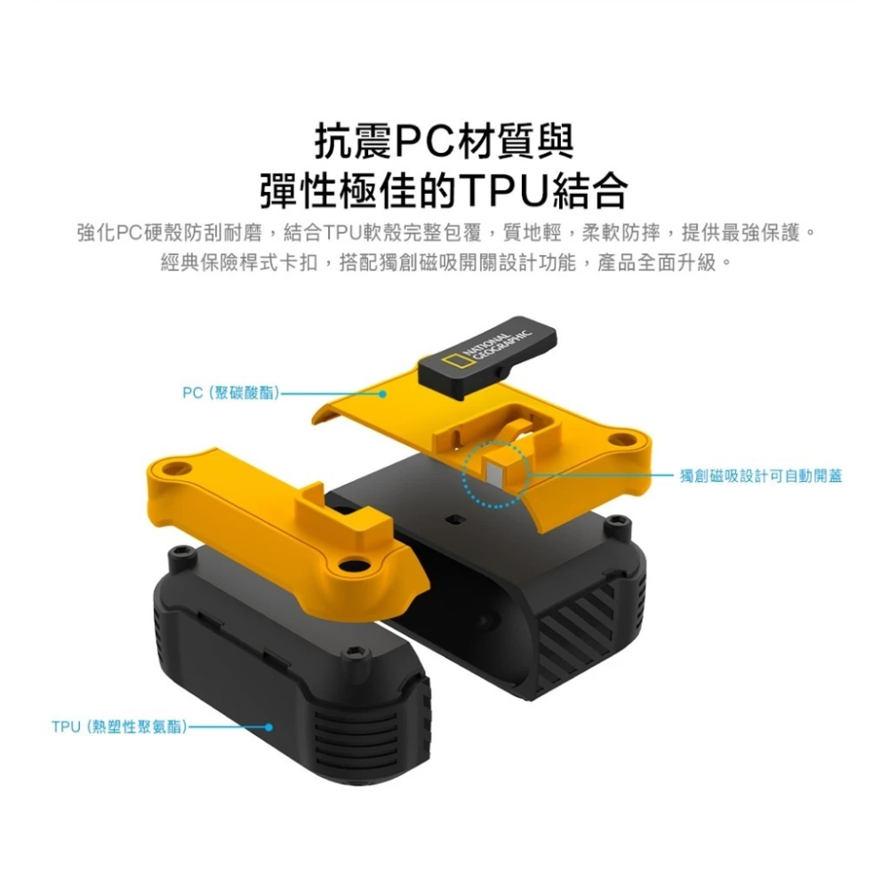 國家地理 National 自動開蓋 磁吸 耳機殼 保護殼 AirPods Pro 1 2 3-細節圖4