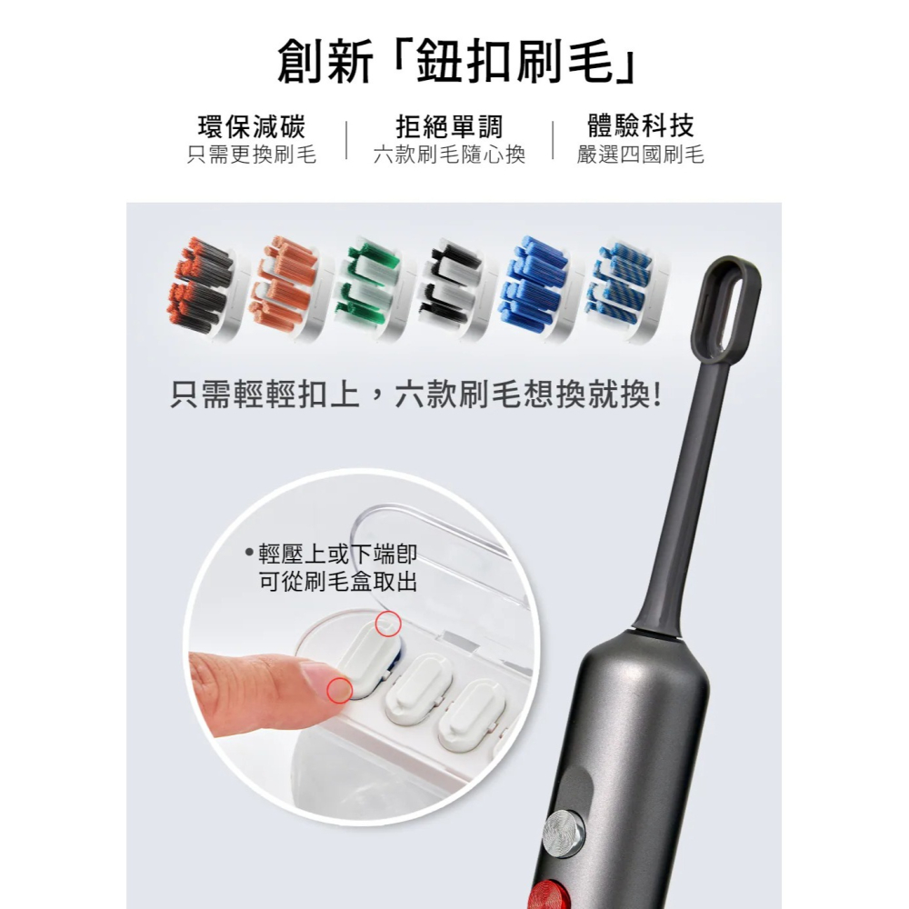 G-PLUS GP 霸扣 IPX7 牙刷 防水 快扣 刷毛 音波 電動牙刷-細節圖4