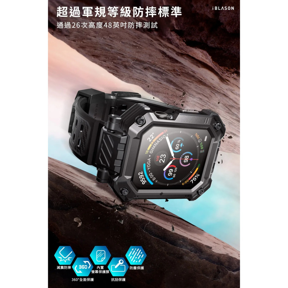 i-Blason Armorbox 強化玻璃 防撞 保護殼 錶帶 Apple Watch S10 11 46mm-細節圖6