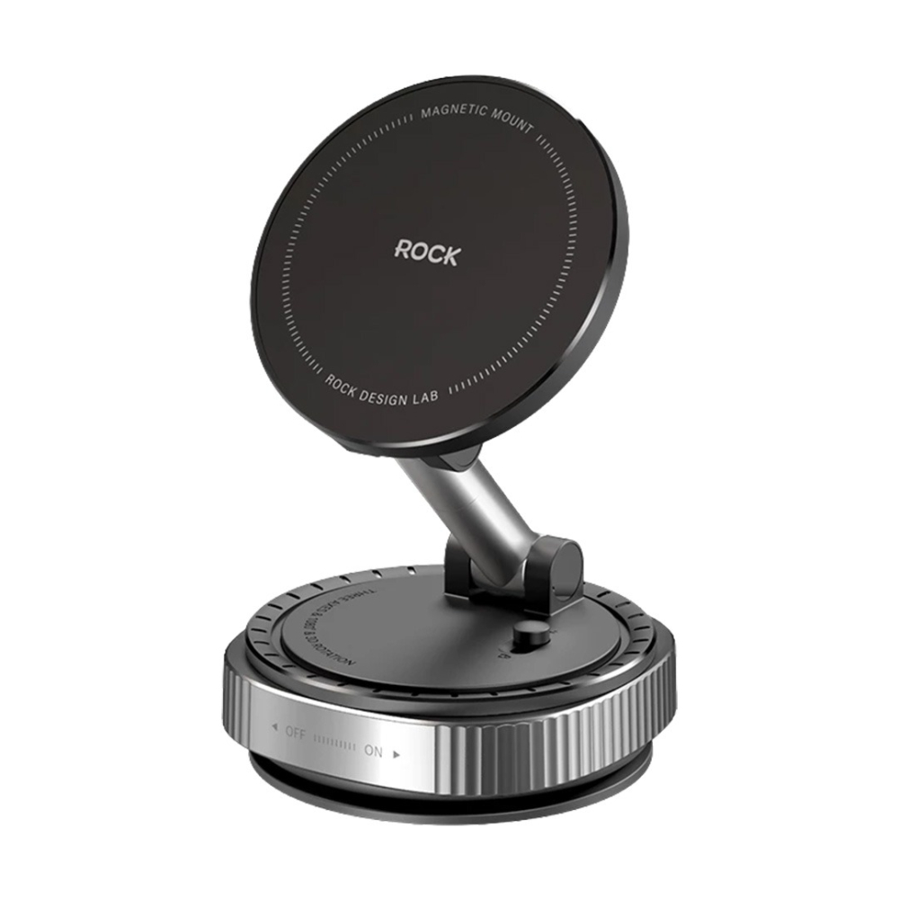 ROCK 真空 吸盤 磁吸 支架 車載 手機支架 QS6 適用 iphone 16 17 15 14 13-細節圖2