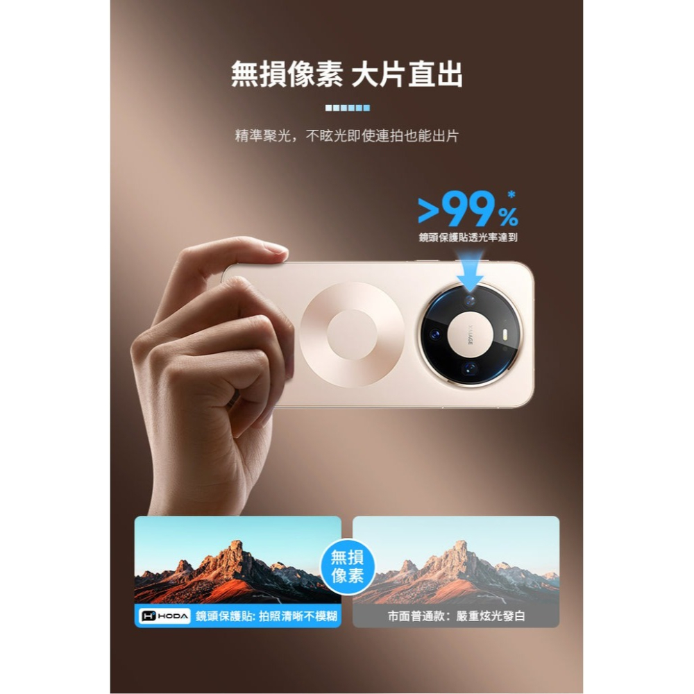 HODA 99% 增透 AR 鏡頭 玻璃貼 鏡頭貼 保護貼 Mate 80 pro max x7-細節圖11