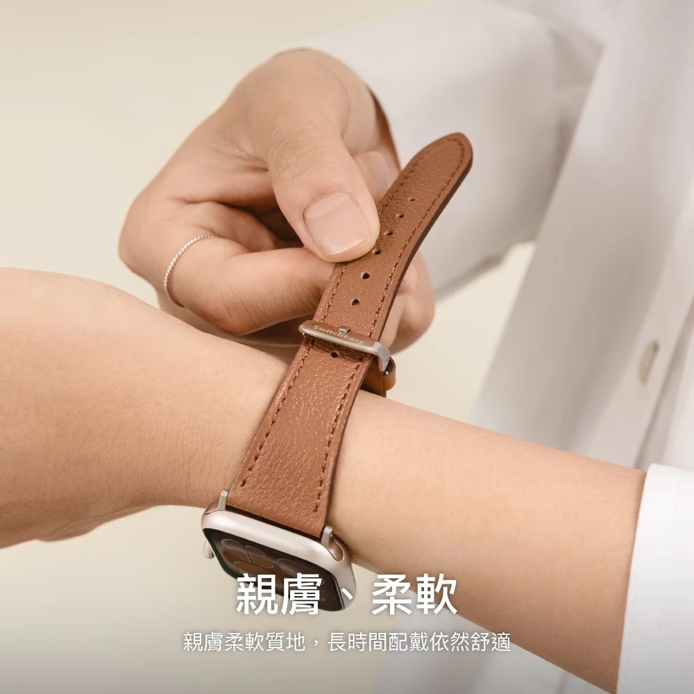 SwitchEasy  Slim 真皮 錶帶 Apple Watch S11 S10 SE3 40 41 42 mm-細節圖5