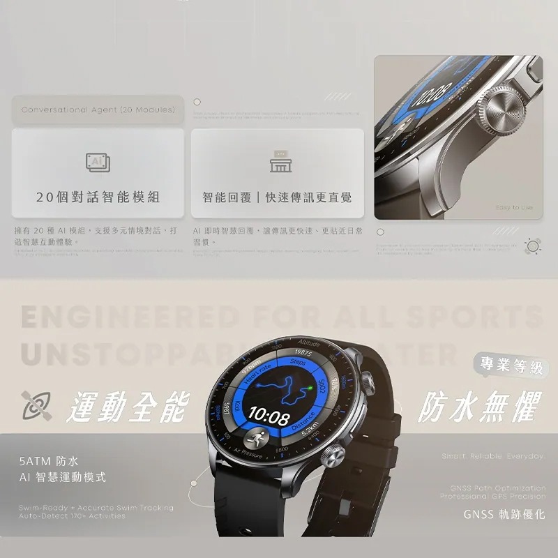 樂米 LARMI 生活防水 智慧助理 即時翻譯 動態桌布 AI小智 智能手錶 手錶 Ai6-細節圖5