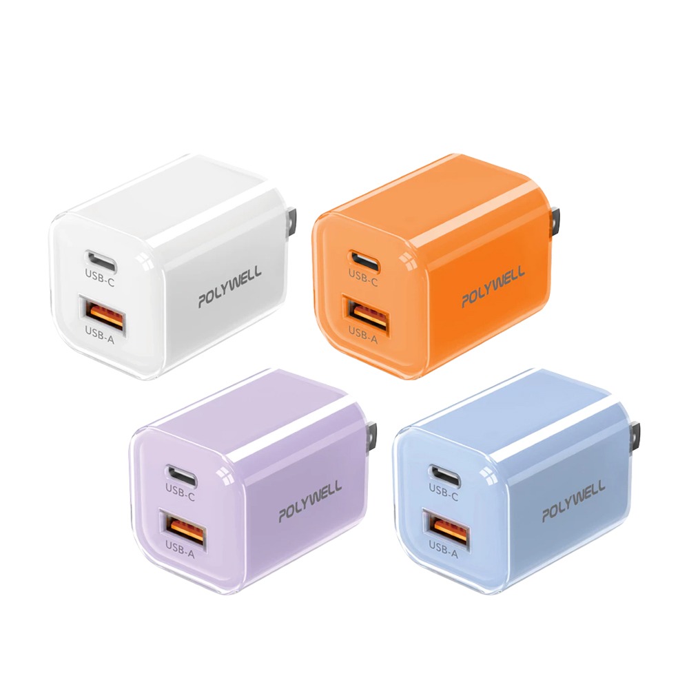 POLYWELL 30W 雙孔 PD 快充頭 USB C A GaN 氮化鎵 iphone 17 16 15 14-細節圖2