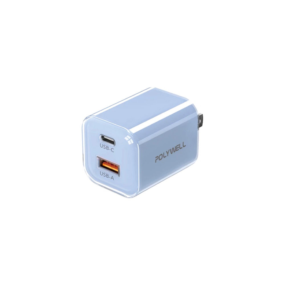 POLYWELL 30W 雙孔 PD 快充頭 USB C A GaN 氮化鎵 iphone 17 16 15 14-規格圖10