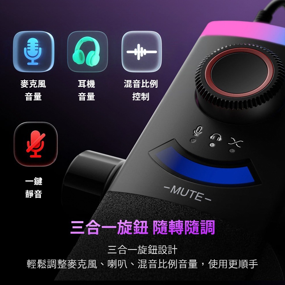 FIFINE 進階 動圈式 直播 清晰人聲 電競 USB-C 麥克風 支架組 AM8 PROT-細節圖6