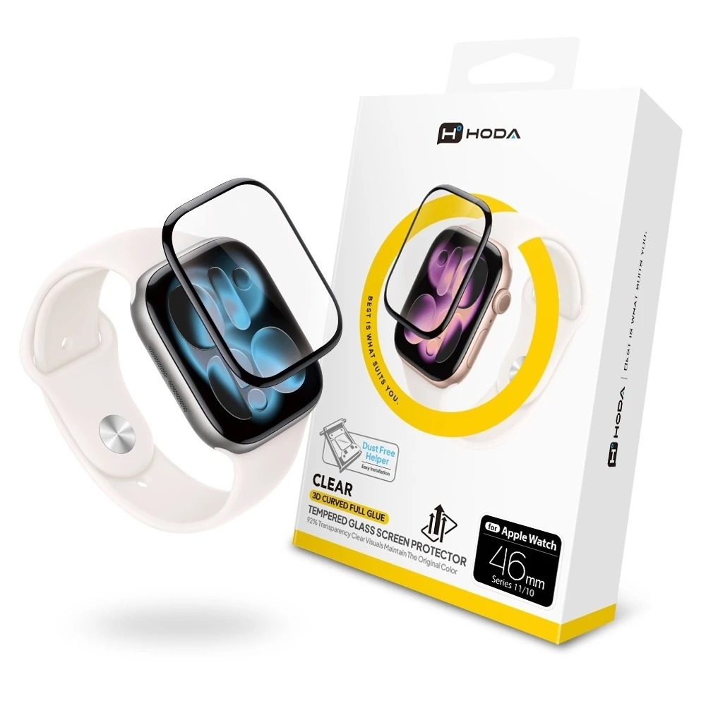 HODA 3D 曲面 亮面 玻璃貼 保護貼 太空艙 Apple Watch S11 S10 46 42 44 40 mm-細節圖4