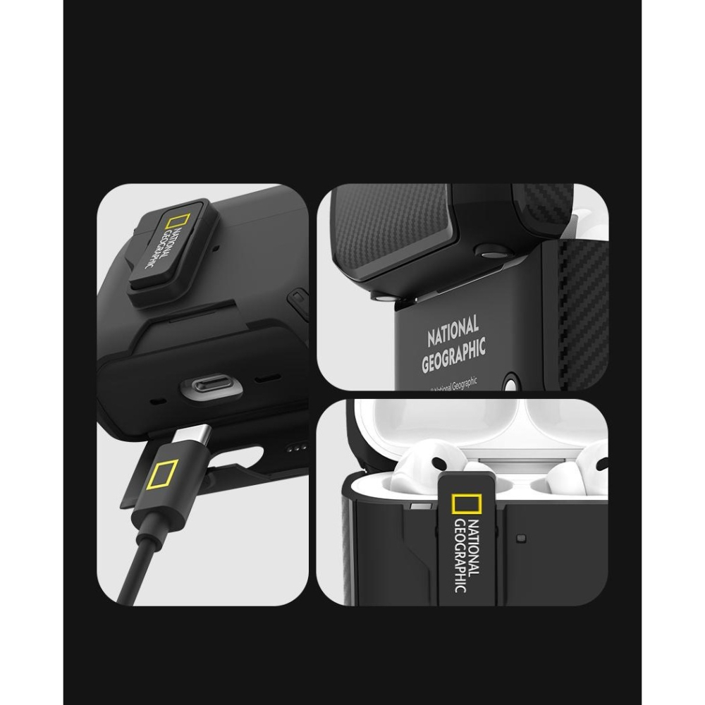 國家地理 Rugged Bumper 自動開蓋 磁吸 支架 保護殼 耳機殼 適 AirPods Pro 3-細節圖8