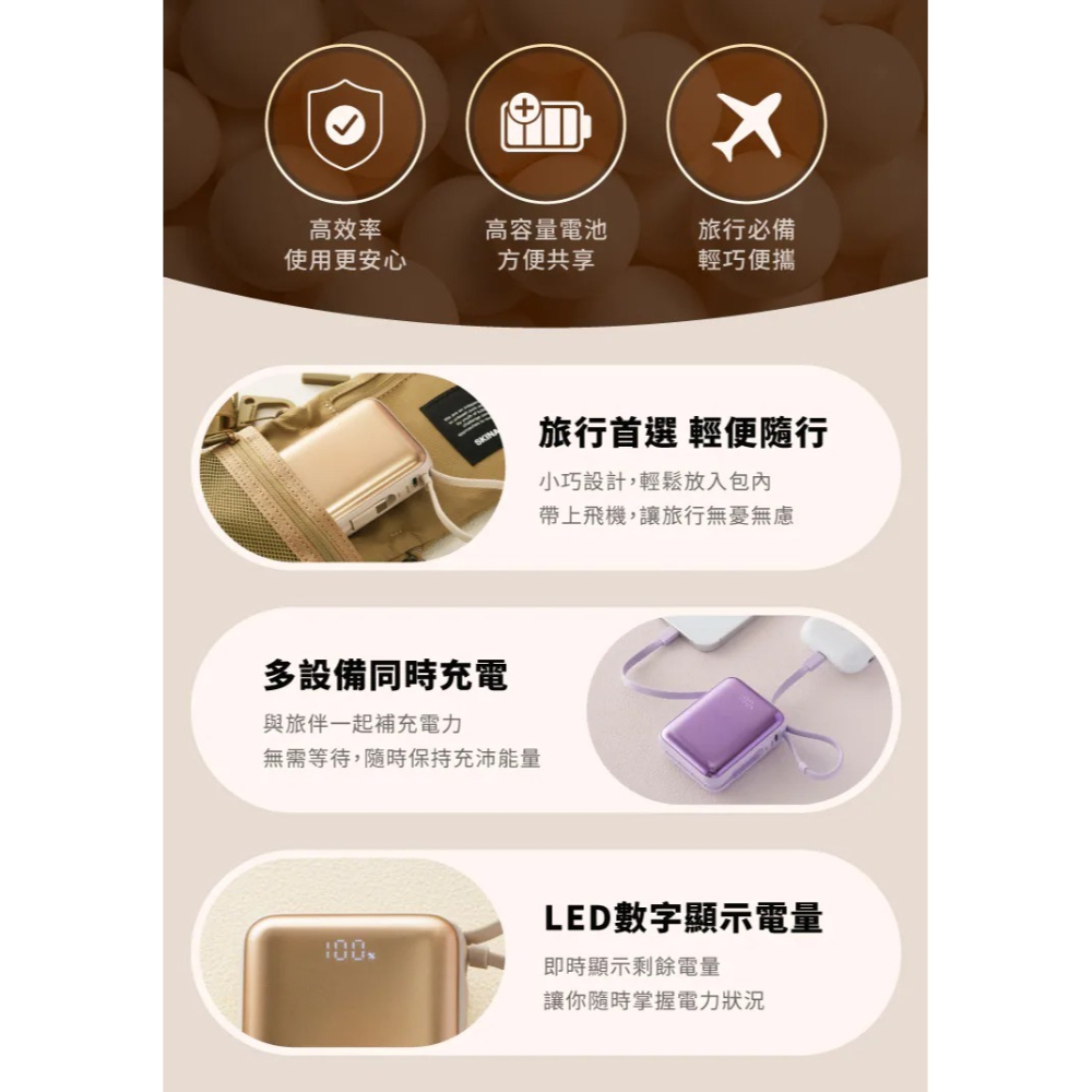 Solide 迷你 雙充頭 10000mAh 行動電源 Bubble Gum 泡泡糖 適用 iphone 17 16-細節圖5