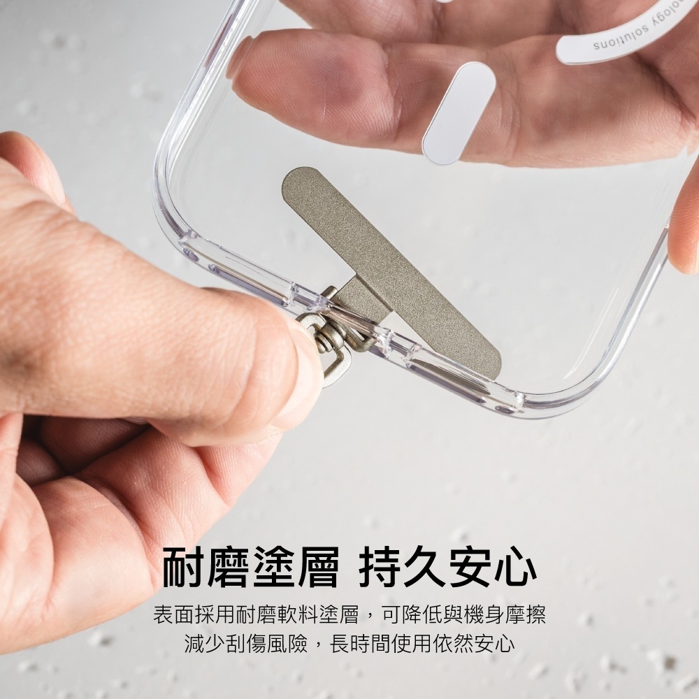 MAGEASY Metal 360° 旋轉 超薄 金屬 掛繩片 手機 掛片 相容 iOS Android 手機殼-細節圖3