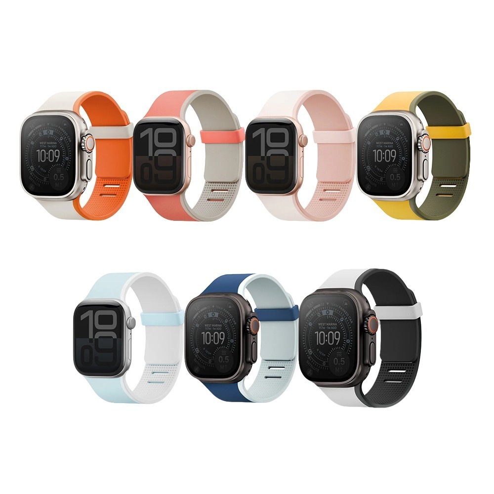 UNIQ Revix 4th 雙色 矽膠 磁吸 錶帶 適用 Apple Watch 42 41 40 mm-細節圖2