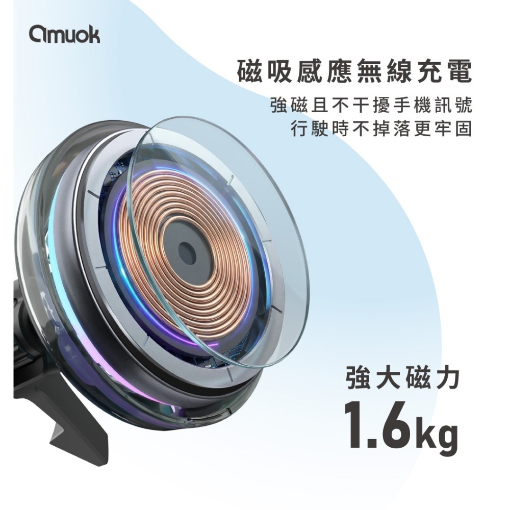 amuok C25 溫控 車用 車載 無線充電 25w 急速 供電 磁吸 渦輪靜音 散熱風散-細節圖7
