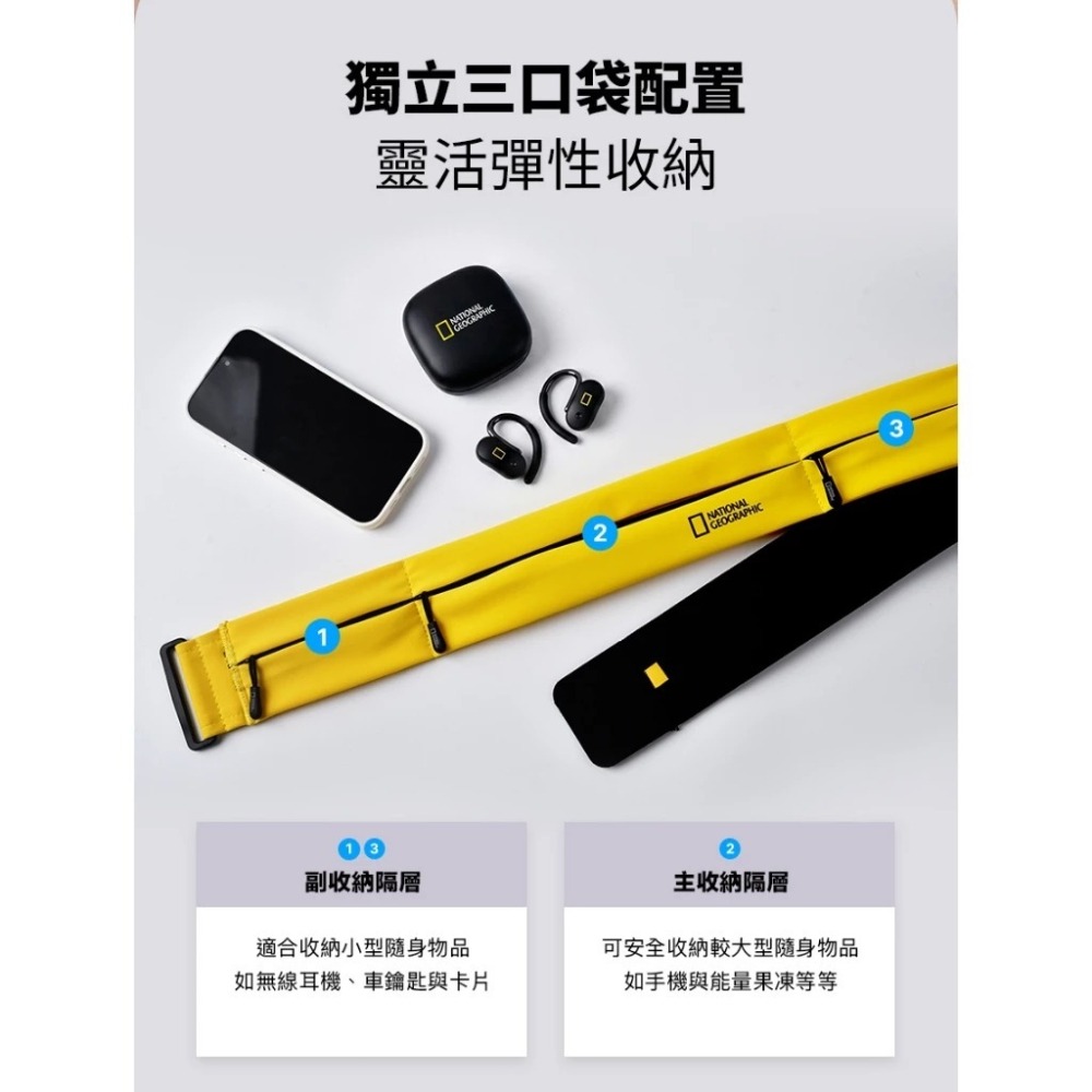 國家地理 Running Belt Slim 輕薄 運動 腰包 防水袋 防水包 腰帶 小包-細節圖9