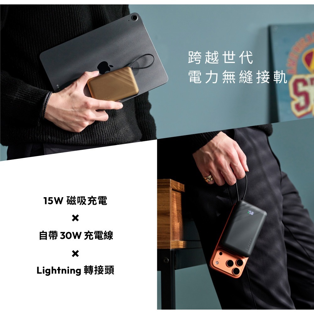 亞果元素 自帶線 雙接頭 行動電源 有標示Wh 3C認證 可上飛機 適用 VIONTA GQ2 Qi2-細節圖4