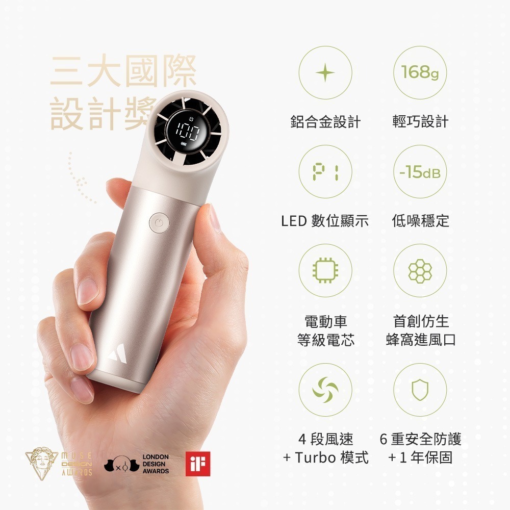 Aecooly Aero Pro PH01 小水管 手持 渦輪 冷風扇 可上飛機 四段風速 數位顯示-細節圖5