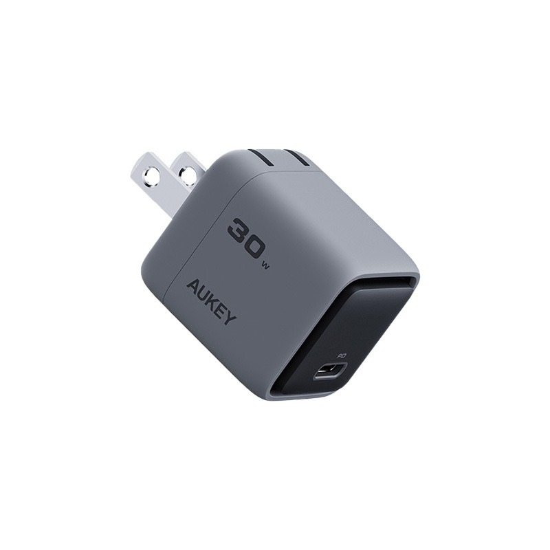 AUKEY 30W 單孔 快充 氮化鎵 超迷你 充電器 可折疊 插腳 相容 多裝置  PA-C1-細節圖3