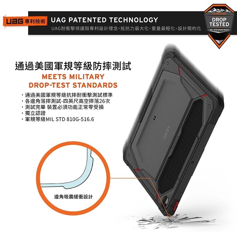 UAG 頂級 特仕版 耐衝擊 保護殼 防摔殼 平板殼 筆架 多角度 適用 iPad Air 13吋-細節圖6