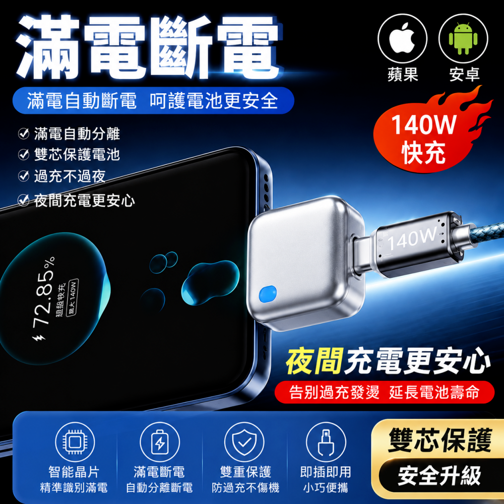 ONAIR 滿電 分離器 自動斷電 雙芯 保護 電池 充電  140w 快充 KH-51-細節圖3