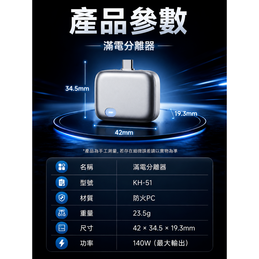 ONAIR 滿電 分離器 自動斷電 雙芯 保護 電池 充電  140w 快充 KH-51-細節圖8