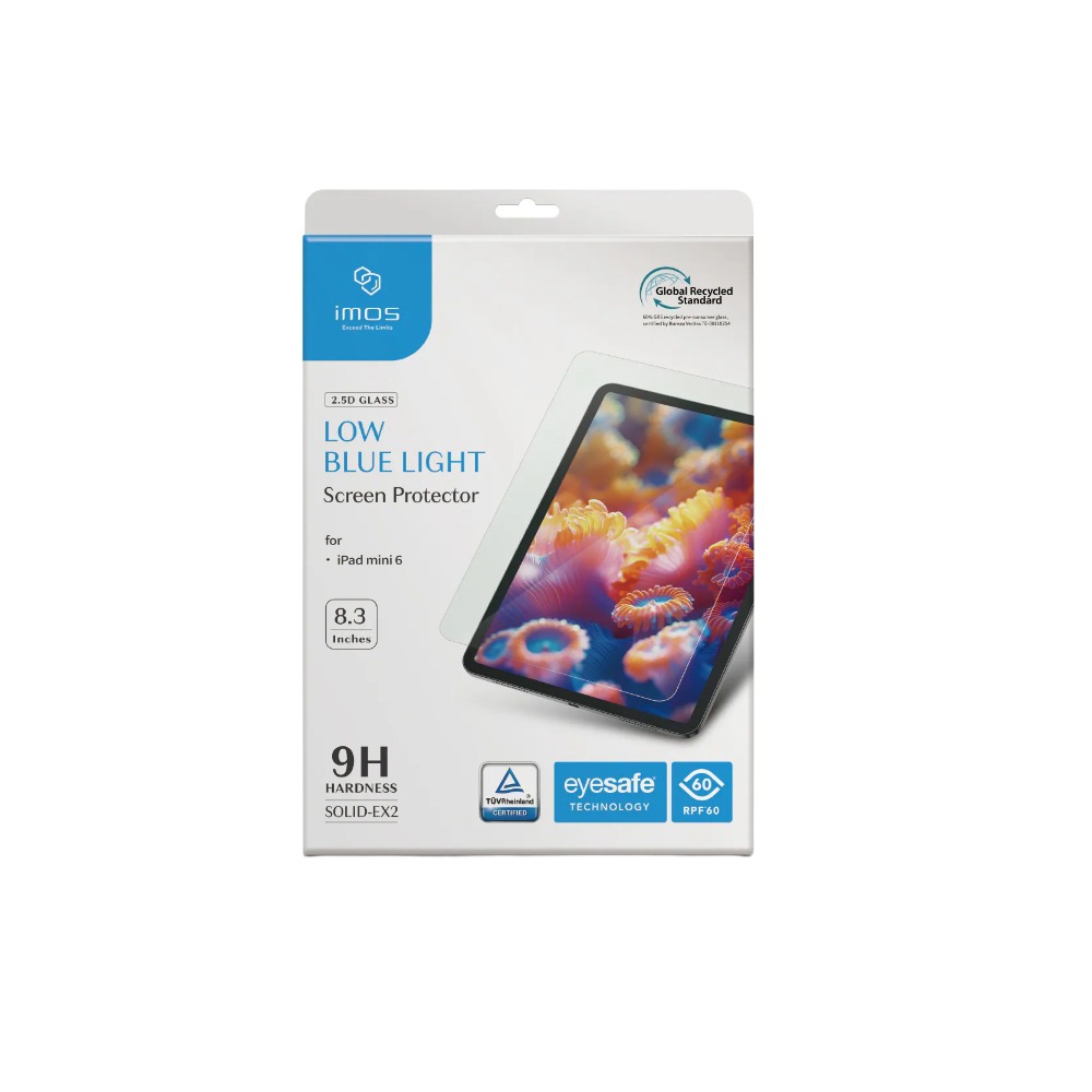 imos 德國萊因 認證 RPF60 低藍光 螢幕 保護貼 9H 玻璃貼 適用 iPad mini 6 7-規格圖11