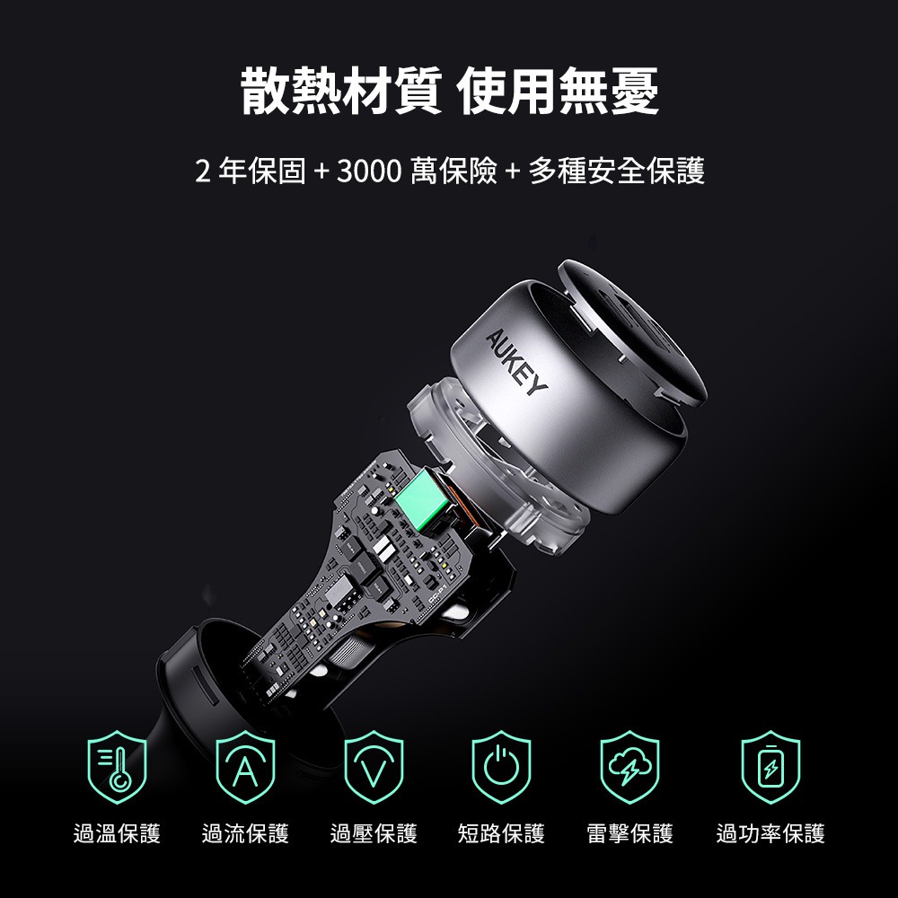AUKEY 3孔 165W PD 快充 車用 充電器 點菸器 CC-P4-細節圖8