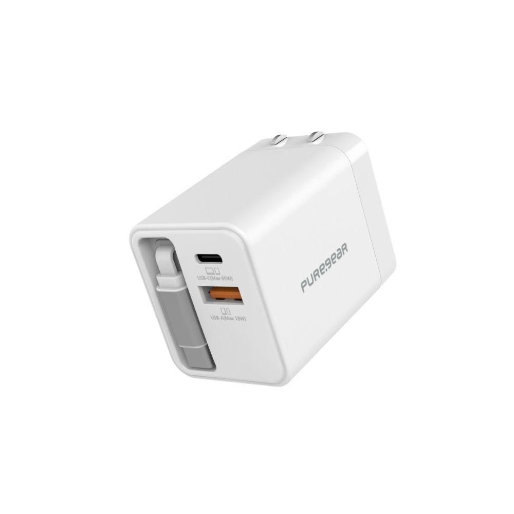 PureGear 65W PD 氮化鎵 自帶線 多口 快速 充電器 適用 iphone 18 17 16 s26-規格圖11