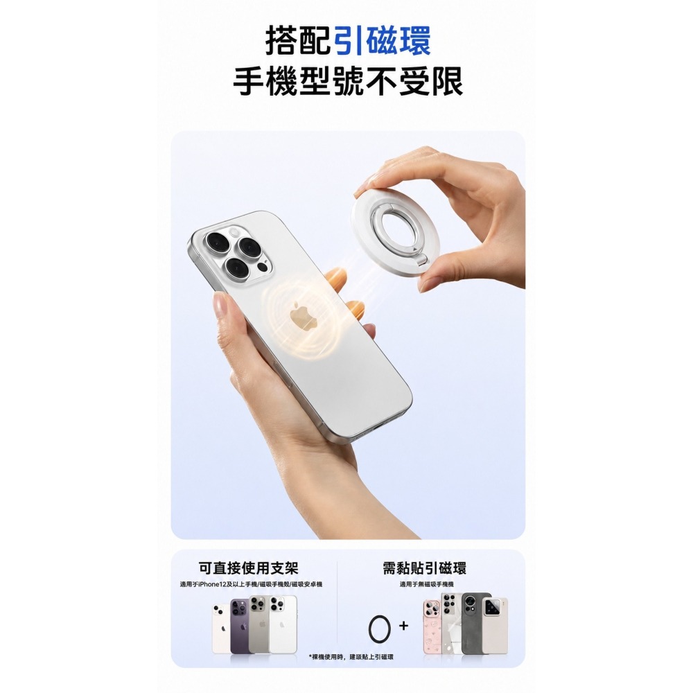 馬卡龍 磁吸 手機支架 多角度 手機 支架 指環扣 自拍 靈活拿取 不挑機型-細節圖8