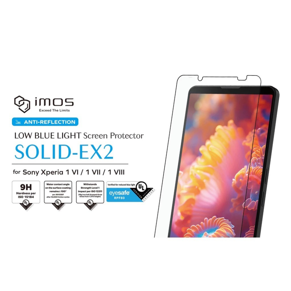 imos RPF80 低藍光 AR 低反光 9h 螢幕貼 玻璃貼 適 Sony Xperia 1 VI VII VIII-細節圖4