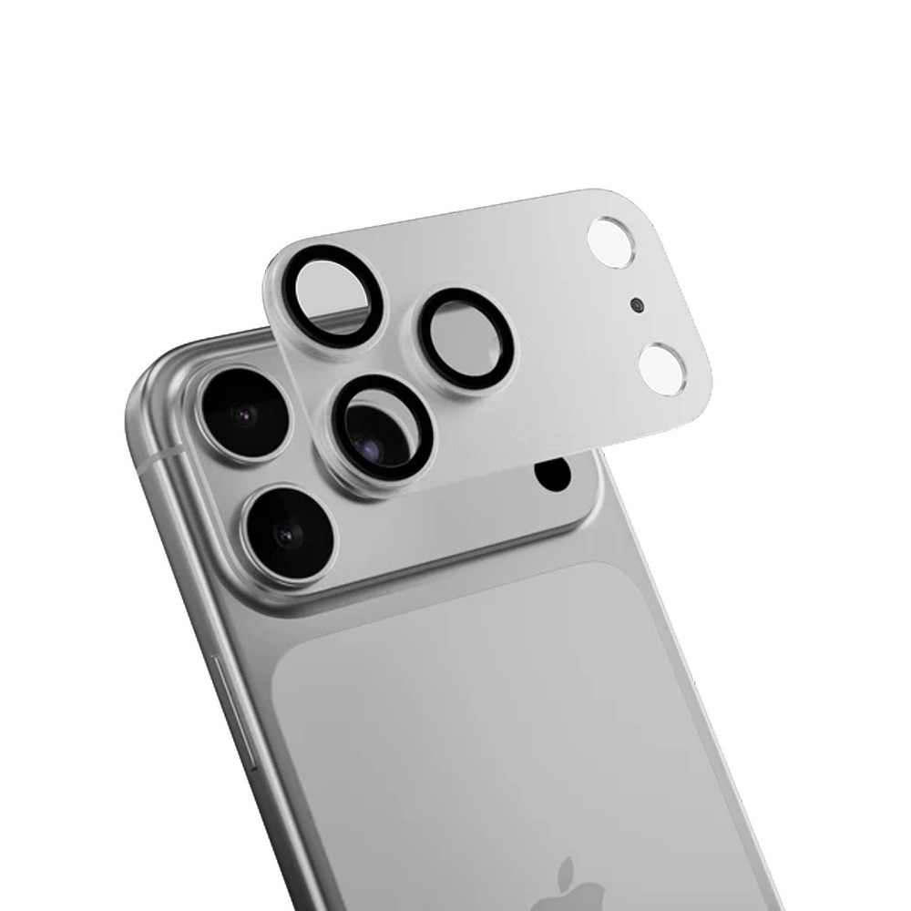 MAGEASY LenzShield 金屬 光學級 鏡頭貼 相機島 保護框 適 iPhone 18 Pro Max-鏡頭貼-銀白色