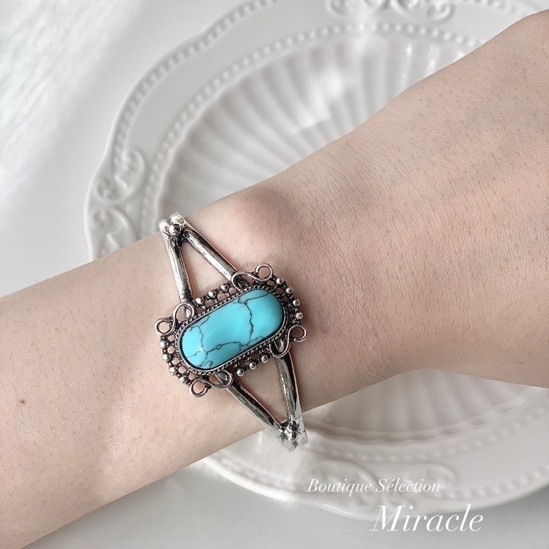 ⚜️奇蹟選品店｜Twilight暮光之城Bella’s Silver and Turquoise Cuff貝拉綠松石手環-細節圖3