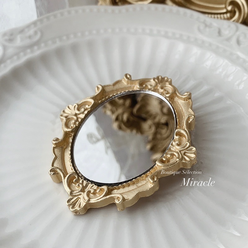 ⚜️奇蹟選品店｜巴洛克風復古Vintage浮雕鏡子鏡框胸針-細節圖3