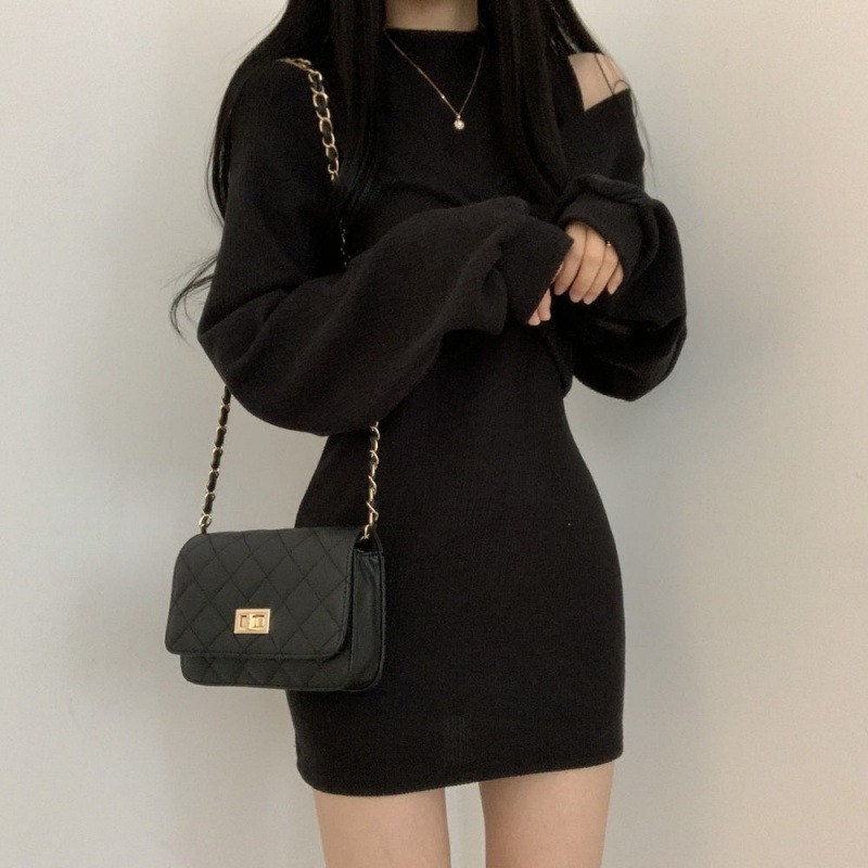 高領露肩針織短洋【589】-細節圖11