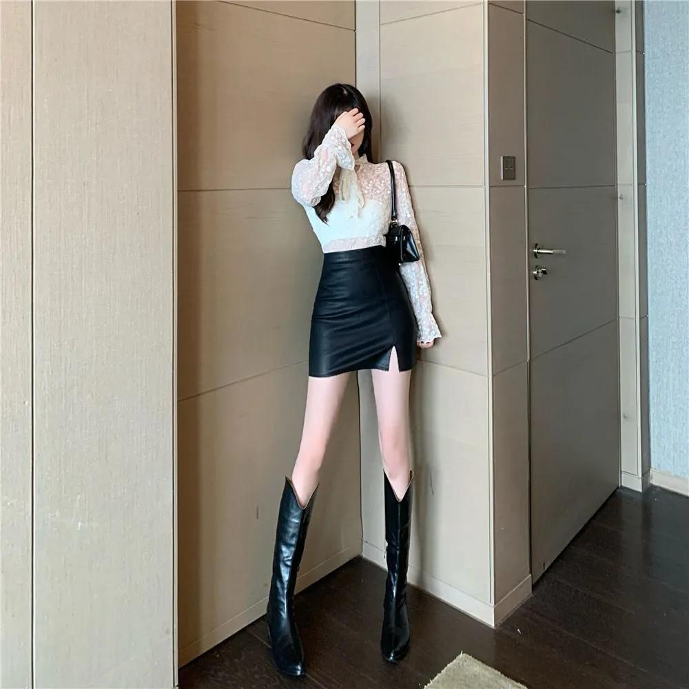 爆款開叉皮褲裙【1983】-細節圖7