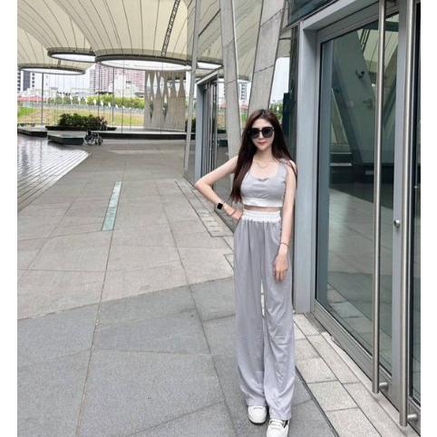 撞色罩杯背心+高腰長褲【8184】-細節圖2