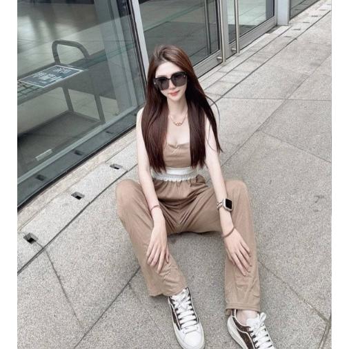 撞色罩杯背心+高腰長褲【8184】-細節圖3