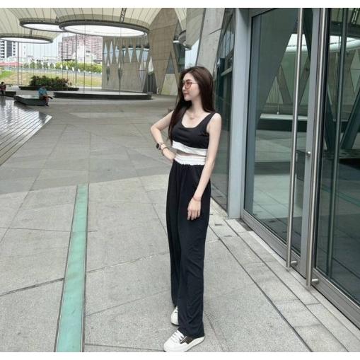 撞色罩杯背心+高腰長褲【8184】-細節圖5