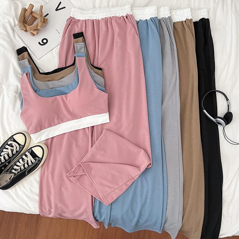 撞色罩杯背心+高腰長褲【8184】-細節圖6