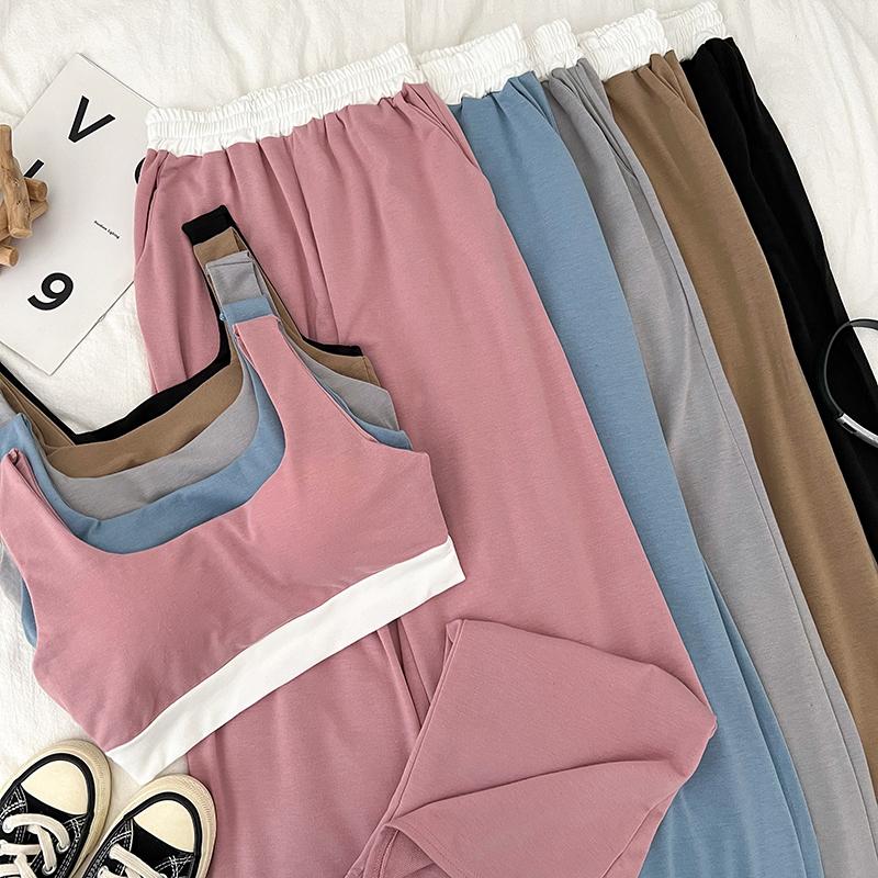 撞色罩杯背心+高腰長褲【8184】-細節圖7