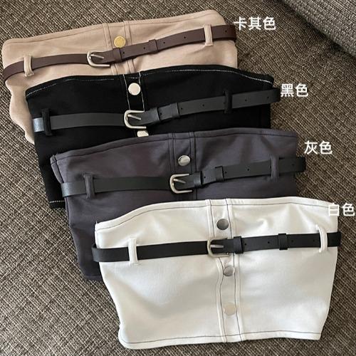 反車線造型排釦皮帶罩杯背心【3103】-細節圖9