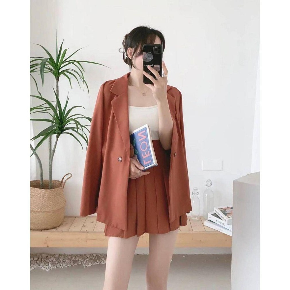 西裝外套+百褶裙套裝【81691】-細節圖2