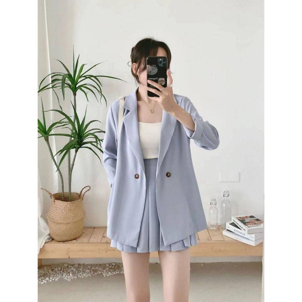 西裝外套+百褶裙套裝【81691】-細節圖7